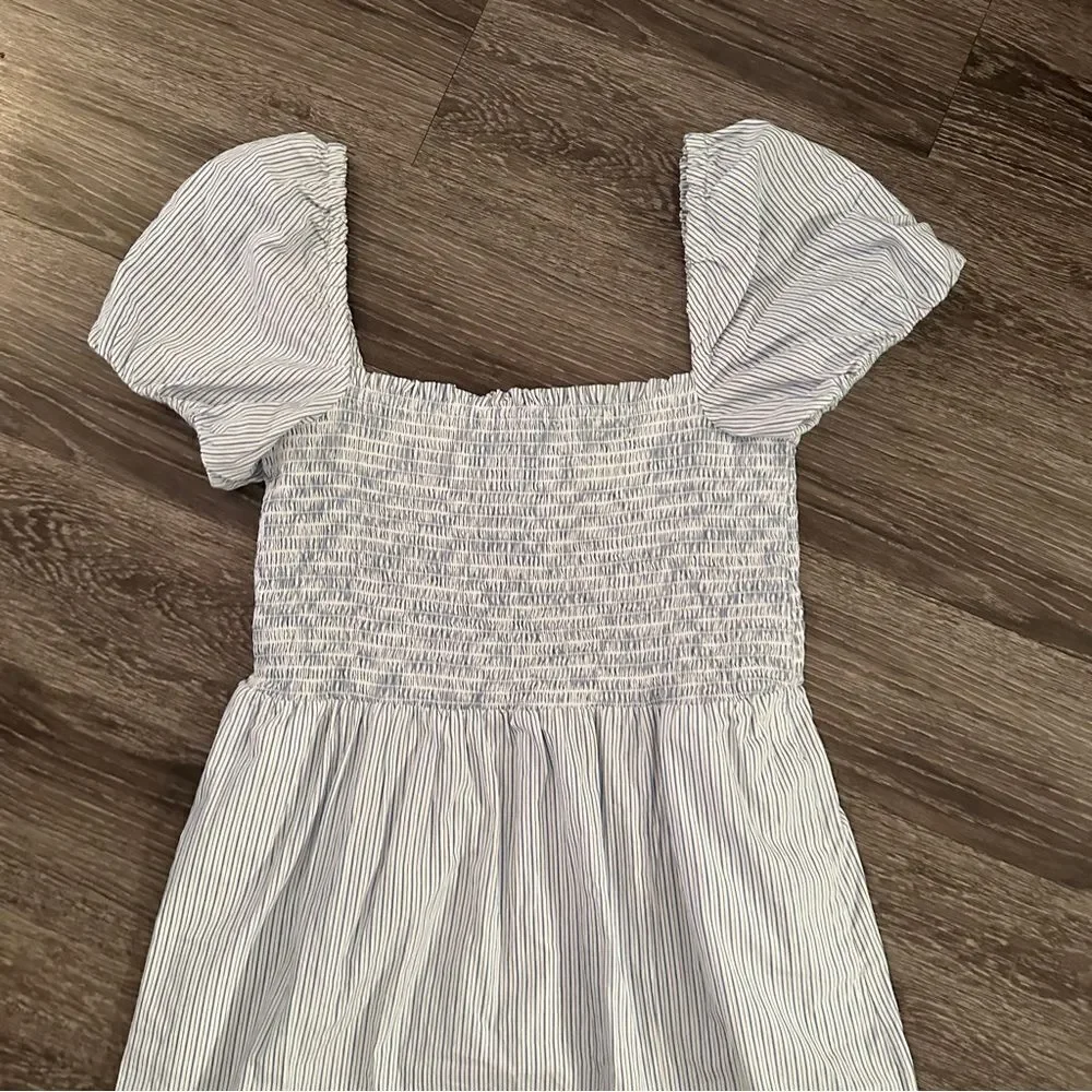 J. Crew Short-sleeve smocked dress in stripe